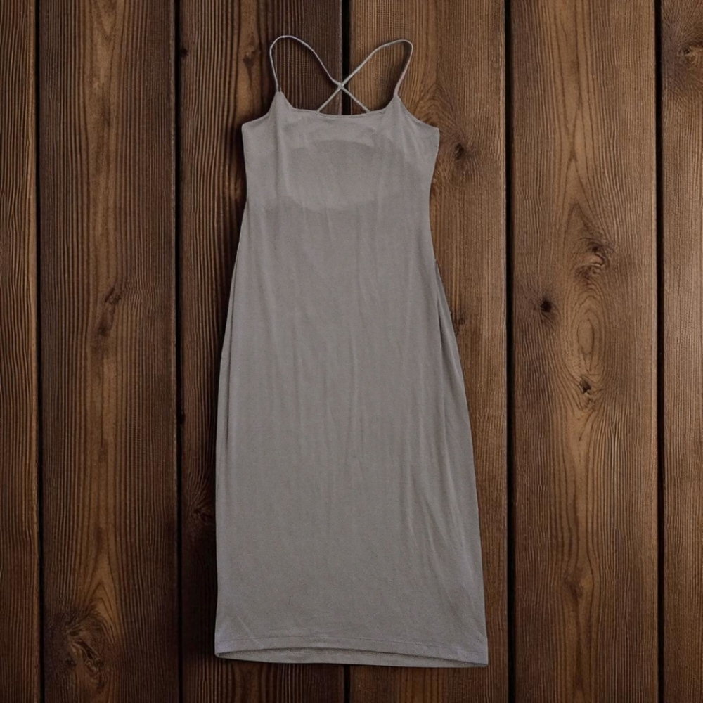 Alexander Wang Spaghetti Beige Gray Strap Slip Dress